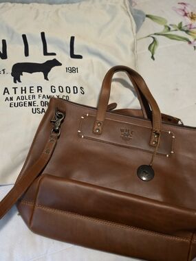 Will Leather Goods Brown Leather  Tote